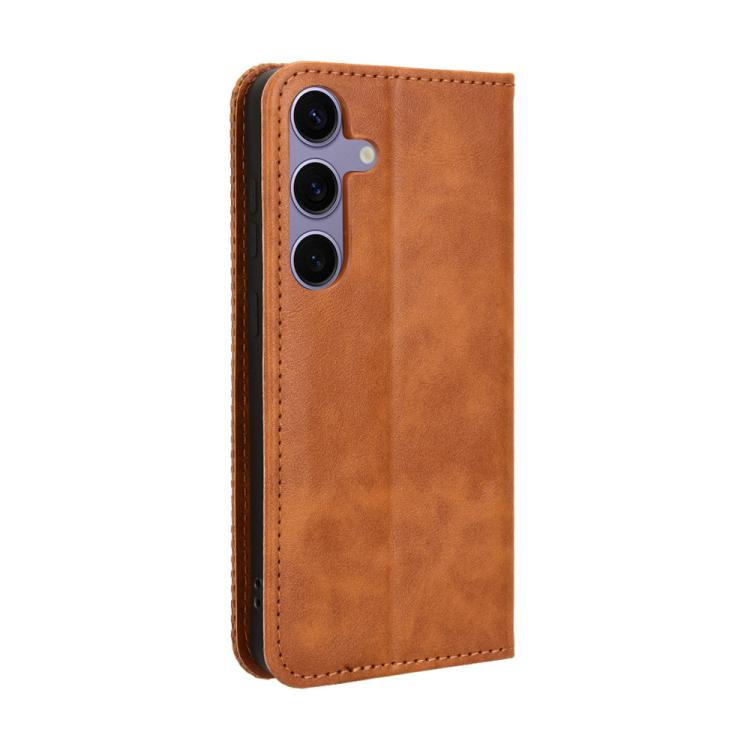 For Samsung Galaxy S24 FE 5G Magnetic Buckle Retro Texture Leather Phone Case