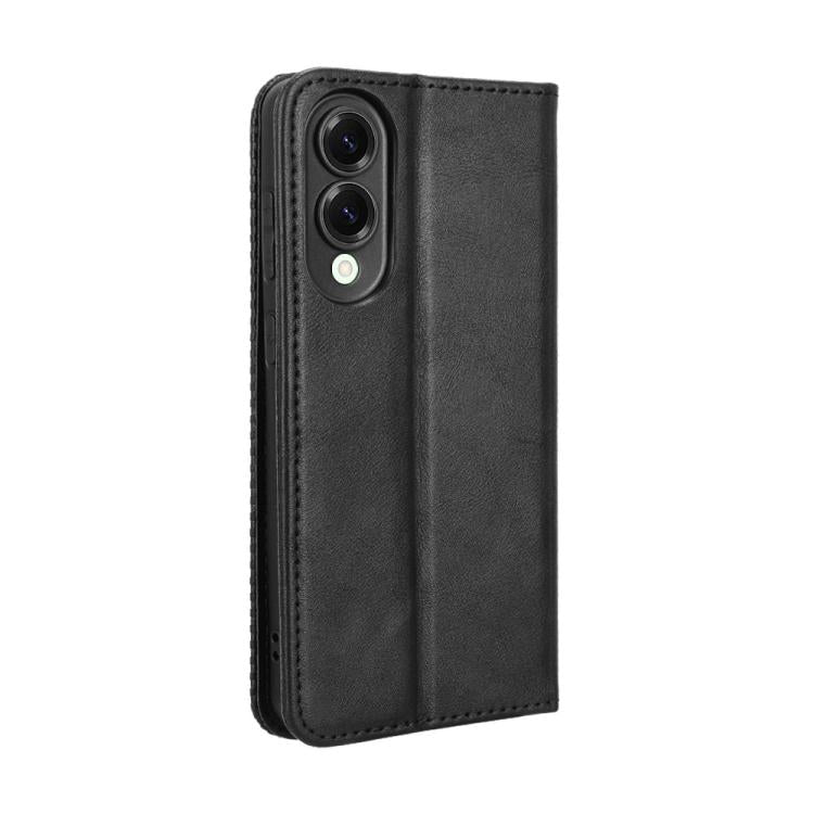 For Samsung Galaxy S25 Edge 5G Magnetic Buckle Retro Texture Leather Phone Case