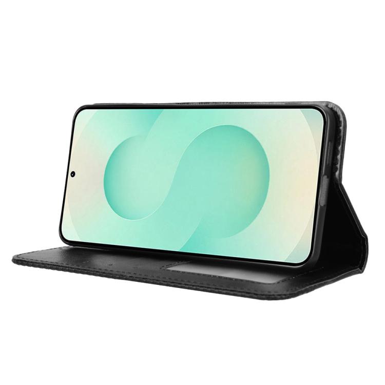 For Samsung Galaxy S25 Edge 5G Magnetic Buckle Retro Texture Leather Phone Case