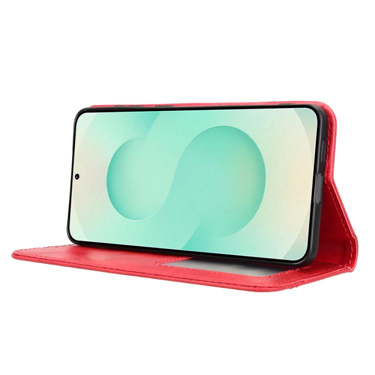 For Samsung Galaxy S25 Edge 5G Magnetic Buckle Retro Texture Leather Phone Case