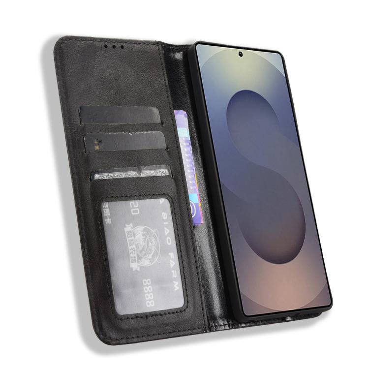 For Samsung Galaxy S25 Ultra 5G Magnetic Buckle Retro Texture Leather Phone Case