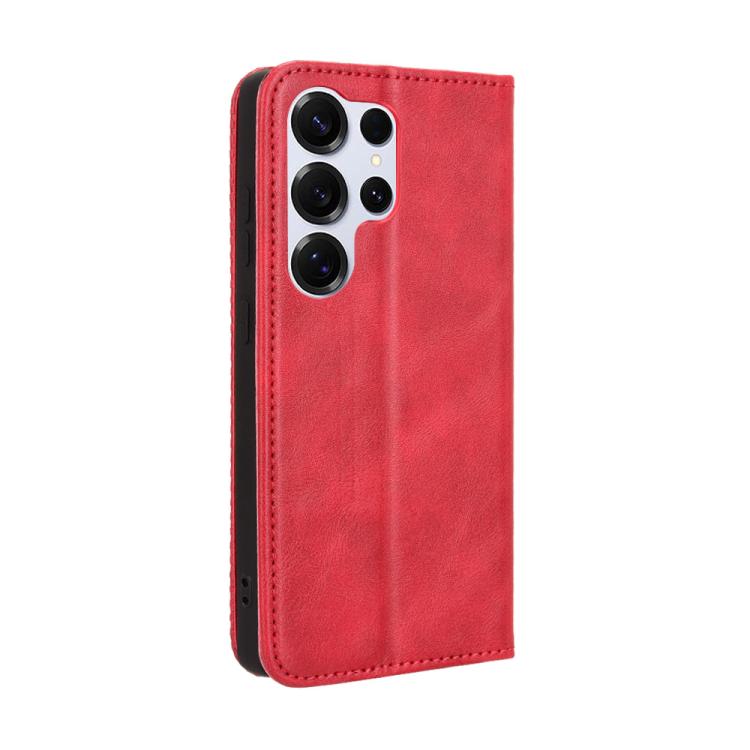 For Samsung Galaxy S25 Ultra 5G Magnetic Buckle Retro Texture Leather Phone Case