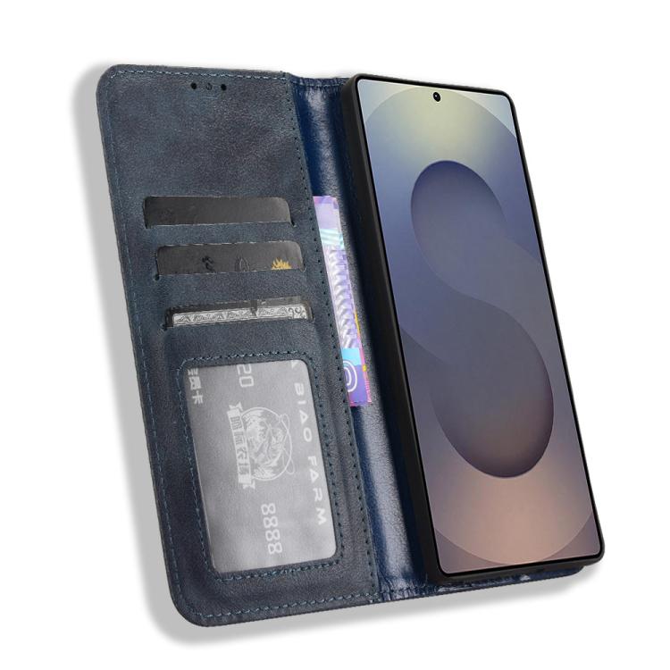 For Samsung Galaxy S25 Ultra 5G Magnetic Buckle Retro Texture Leather Phone Case