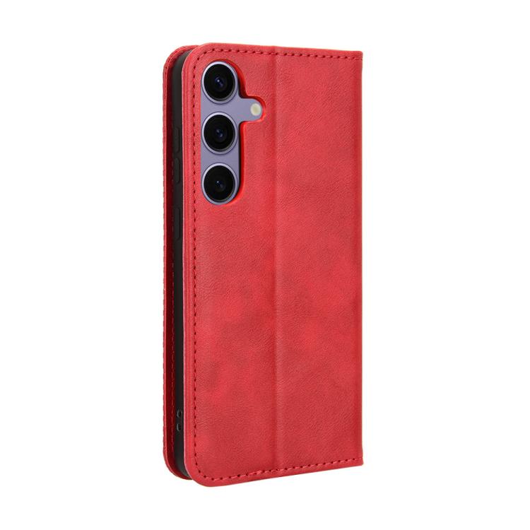 For Samsung Galaxy S25 5G Magnetic Buckle Retro Texture Leather Phone Case