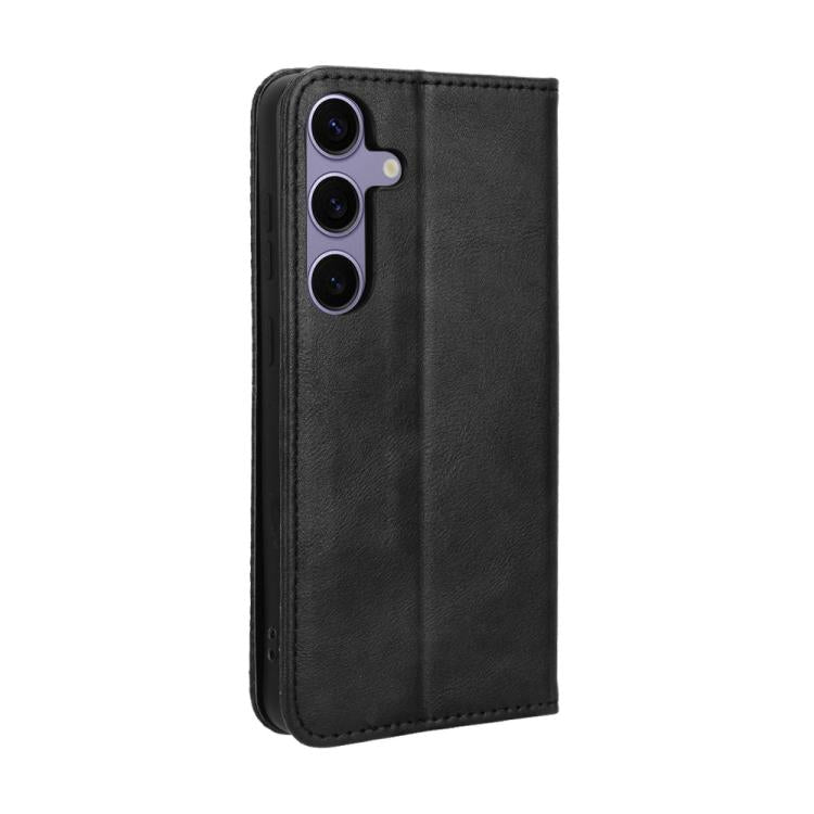 For Samsung Galaxy S25 FE 5G Magnetic Buckle Retro Texture Leather Phone Case