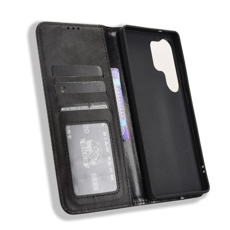 For Samsung Galaxy S26 Ultra 5G Magnetic Buckle Retro Texture Leather Phone Case