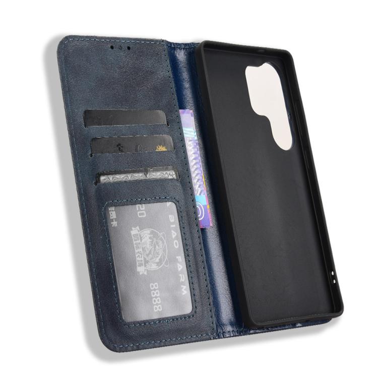 For Samsung Galaxy S26 Ultra 5G Magnetic Buckle Retro Texture Leather Phone Case