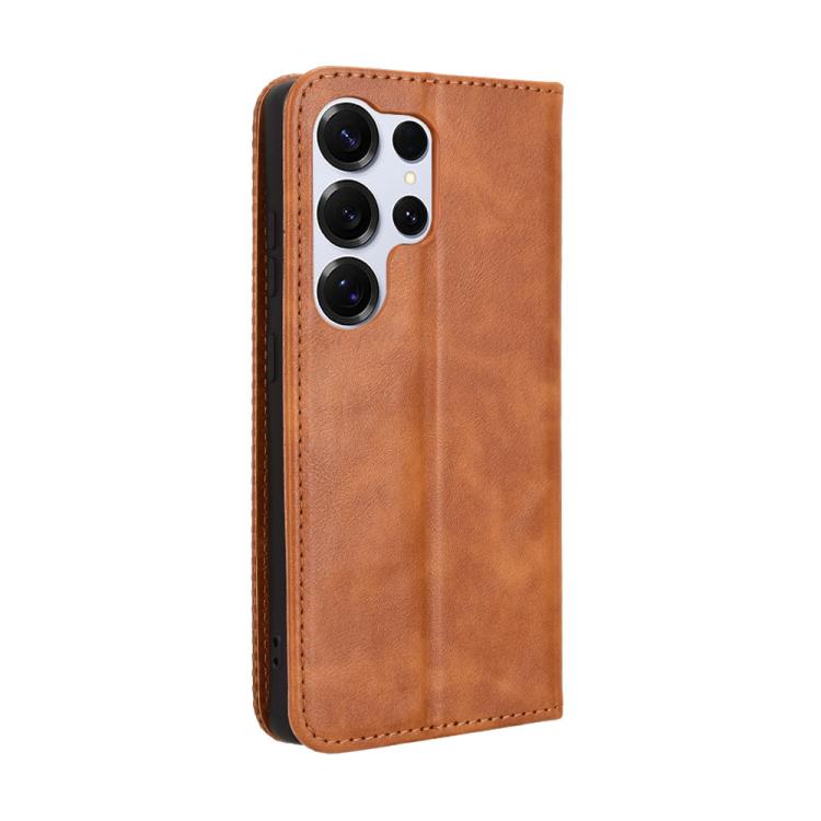 For Samsung Galaxy S26 Ultra 5G Magnetic Buckle Retro Texture Leather Phone Case