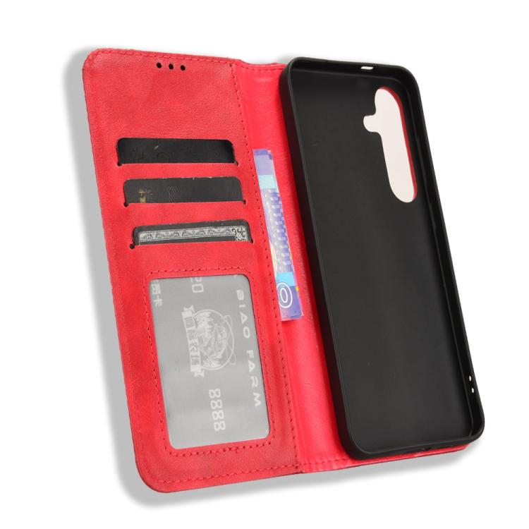 For Samsung Galaxy S26 5G Magnetic Buckle Retro Texture Leather Phone Case