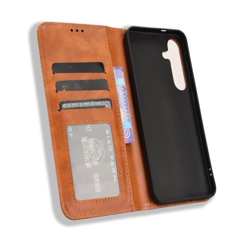 For Samsung Galaxy S26 5G Magnetic Buckle Retro Texture Leather Phone Case