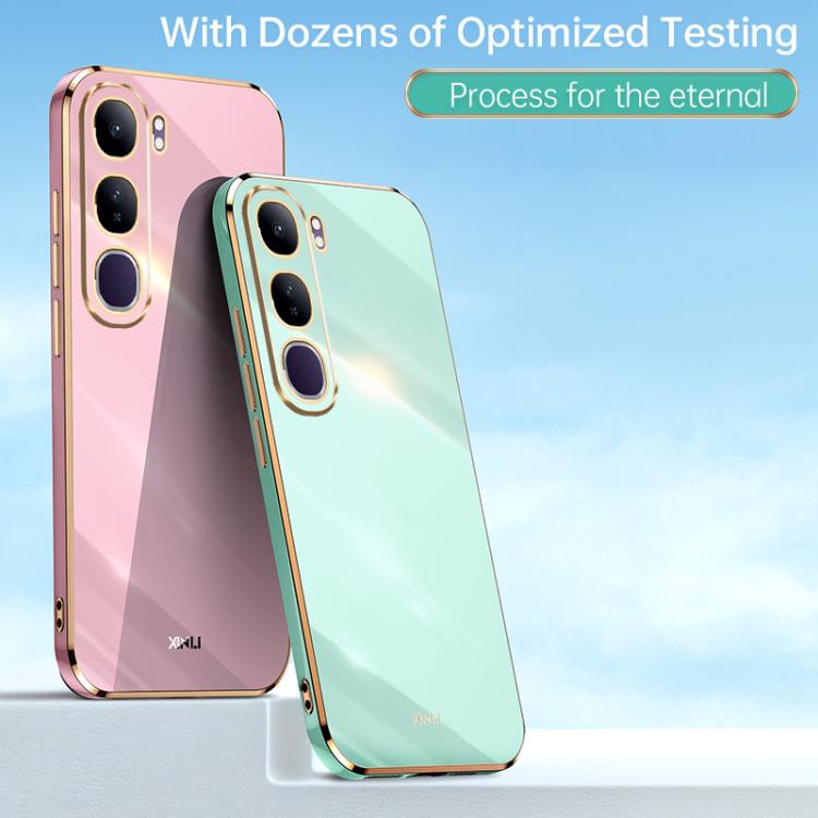 For vivo V40 Lite 5G XINLI Straight 6D Plating Gold Edge TPU Phone Case