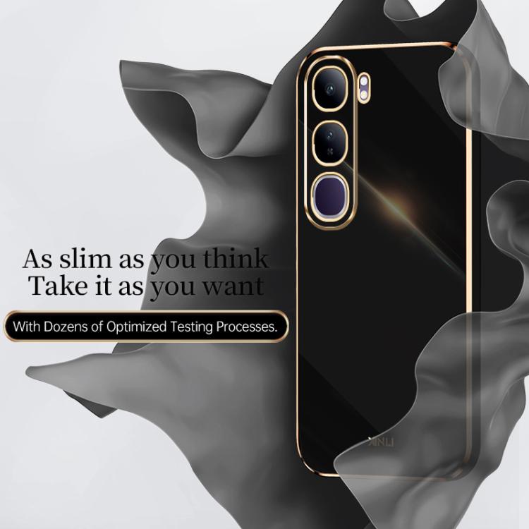 For vivo V40 Lite 5G XINLI Straight 6D Plating Gold Edge TPU Phone Case