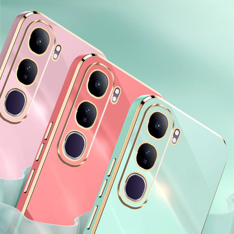 For vivo V40 Lite 5G XINLI Straight 6D Plating Gold Edge TPU Phone Case