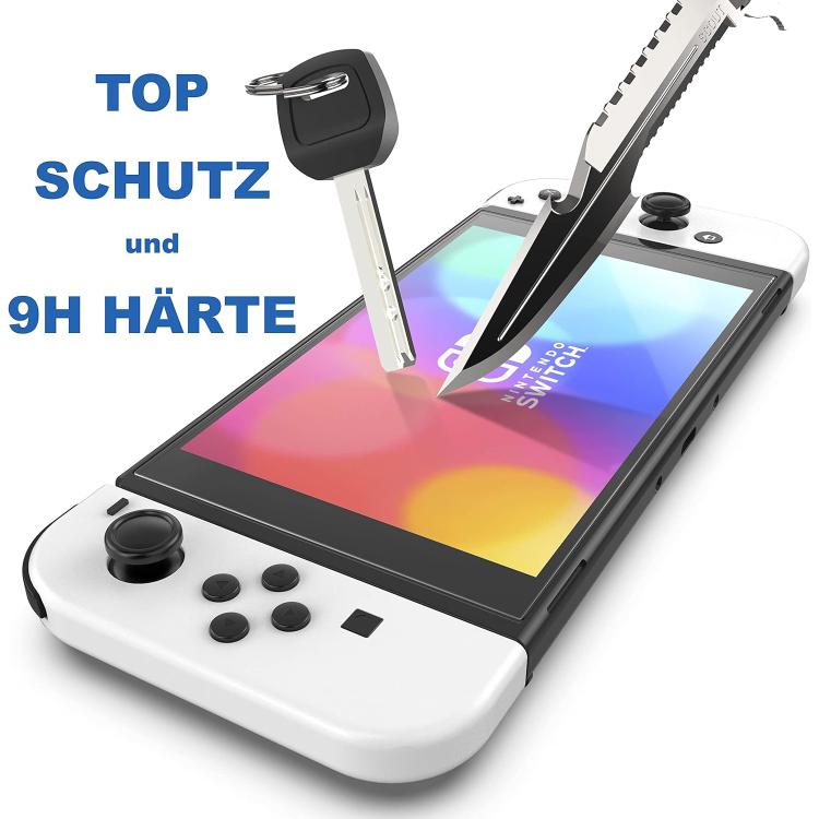 For Nintendo Switch OLED 2.5D High Aluminum Tempered Glass Screen Protector