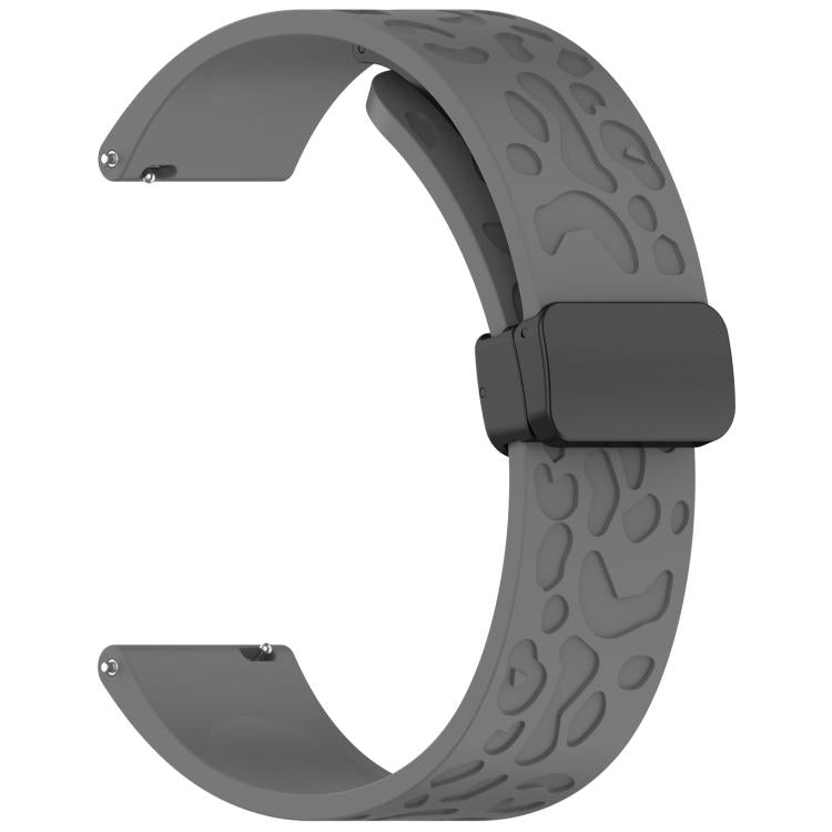 22mm Leopard Print Magnetic Folding Buckle Silicone Watch Band