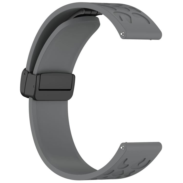 22mm Leopard Print Magnetic Folding Buckle Silicone Watch Band