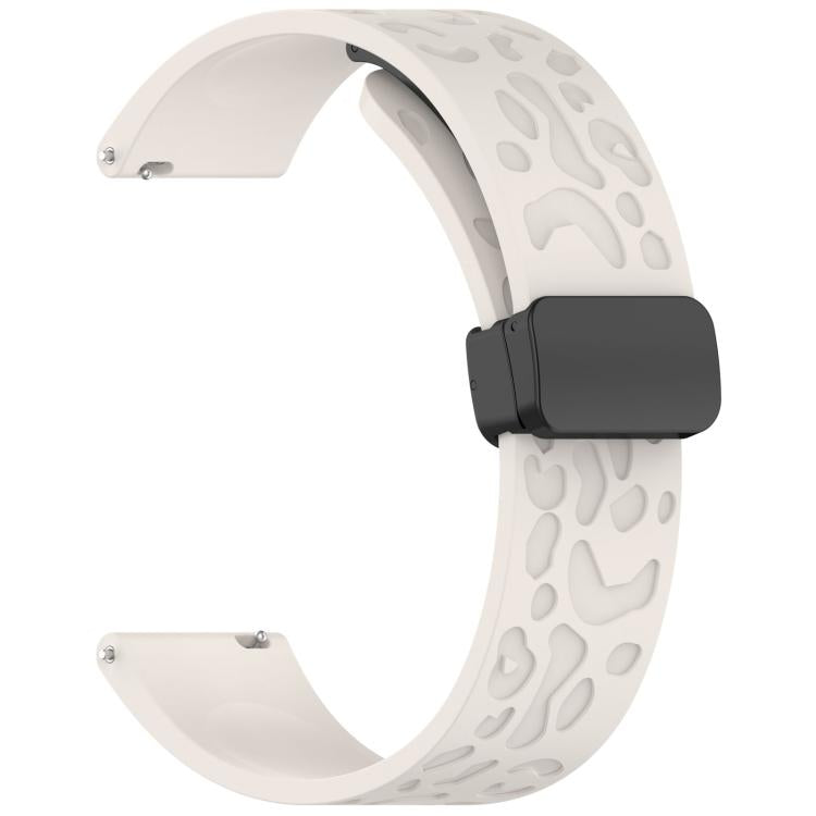 22mm Leopard Print Magnetic Folding Buckle Silicone Watch Band