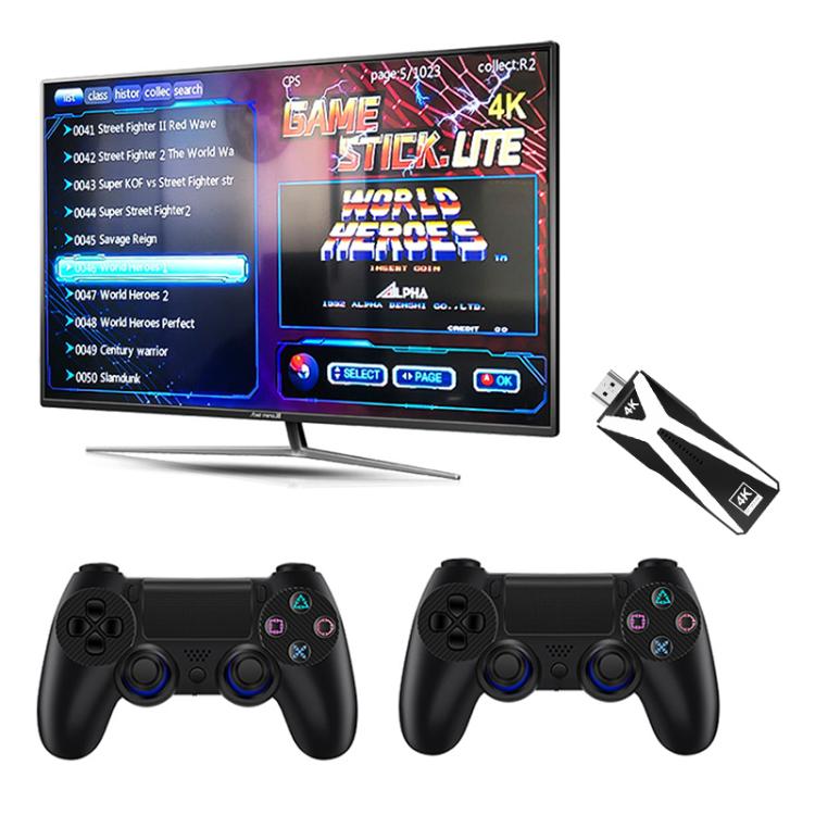 M10 4K Ultra HD Game TV Stick with Dual Gamepads 2.4G Receiver, Style:128GB Basic - Black