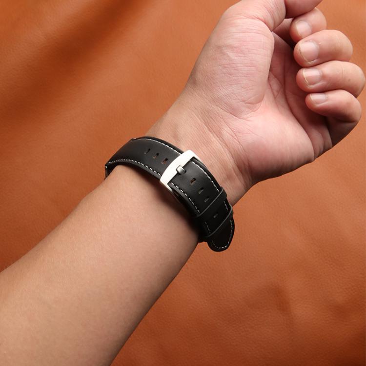 For Honor Watch 5 Pointed Tail Genuine Leather Watch Band