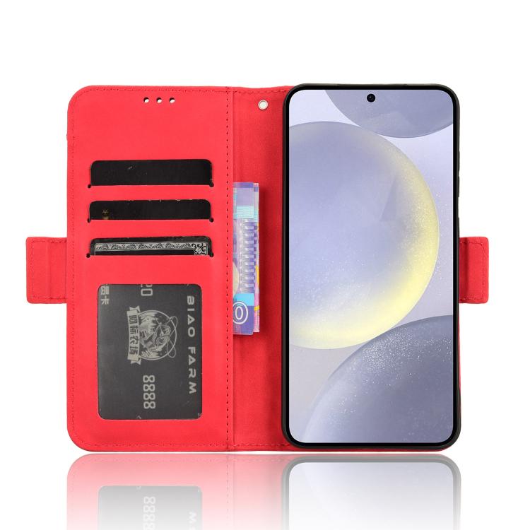 For Samsung Galaxy S24 FE 5G Skin Feel Calf Texture Card Slots Leather Phone Case
