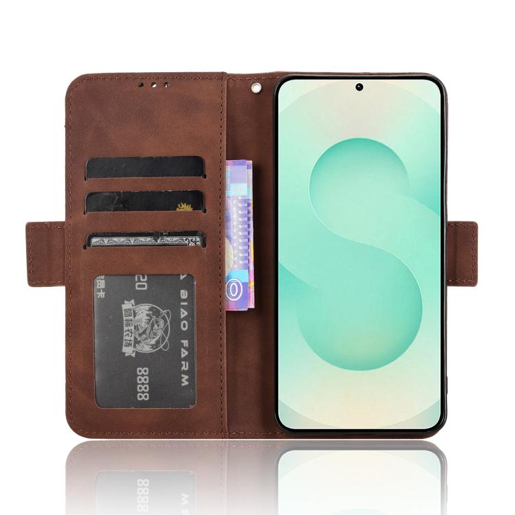 For Samsung Galaxy S25 Edge 5G Skin Feel Calf Texture Card Slots Leather Phone Case