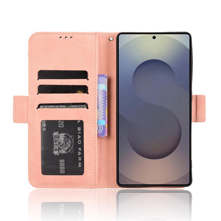 For Samsung Galaxy S25 Ultra 5G Skin Feel Calf Texture Card Slots Leather Phone Case