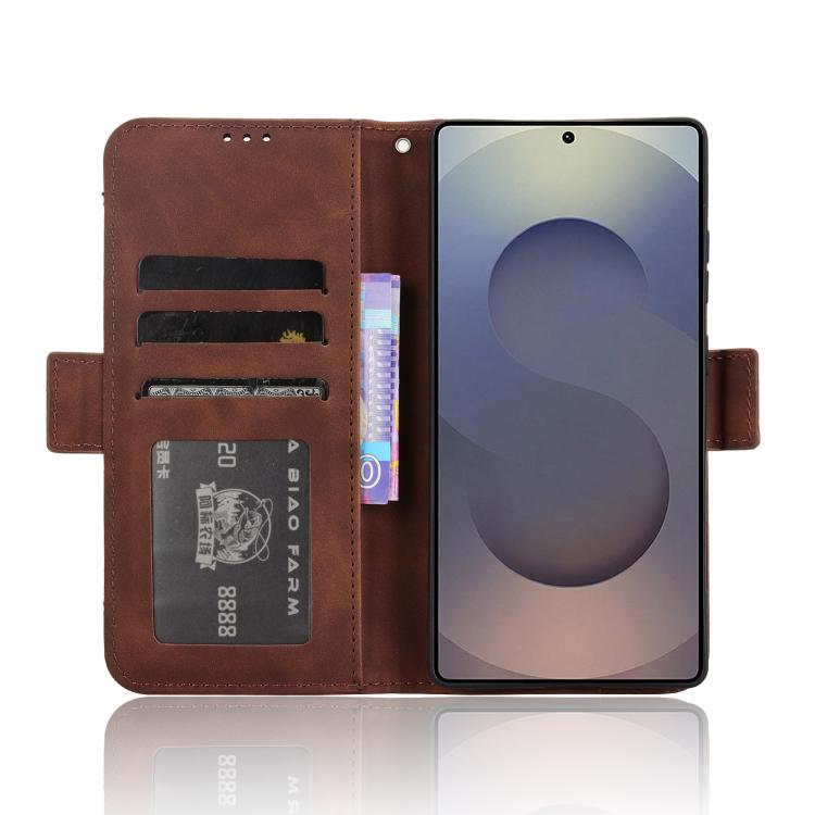 For Samsung Galaxy S25 Ultra 5G Skin Feel Calf Texture Card Slots Leather Phone Case