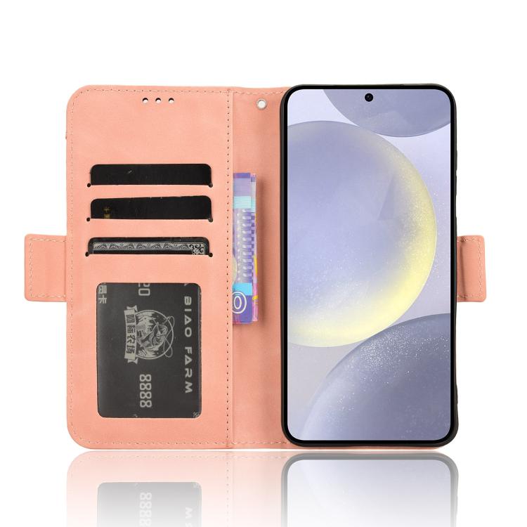 For Samsung Galaxy S25+ 5G Skin Feel Calf Texture Card Slots Leather Phone Case