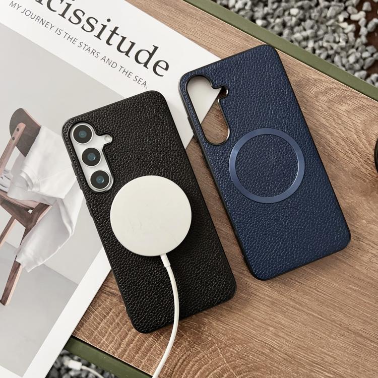 For Samsung Galaxy S25 5G CD Magsafe Magnetic Litchi Texture Phone Case