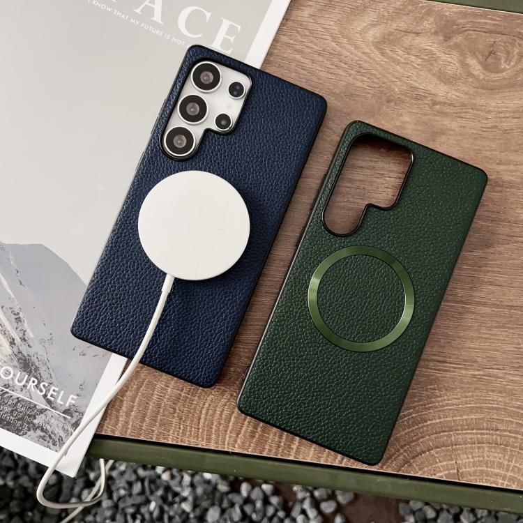 For Samsung Galaxy S25 Ultra 5G CD Magsafe Magnetic Litchi Texture Phone Case