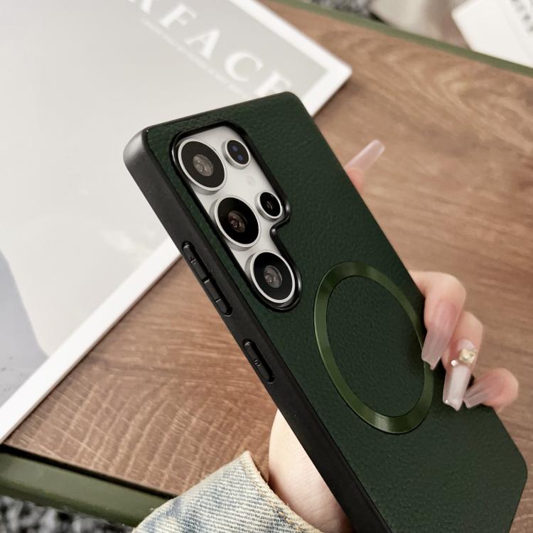 For Samsung Galaxy S25 Ultra 5G CD Magsafe Magnetic Litchi Texture Phone Case