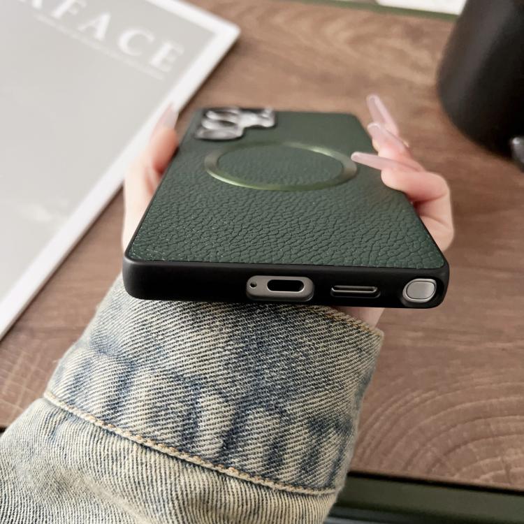 For Samsung Galaxy S25 Ultra 5G CD Magsafe Magnetic Litchi Texture Phone Case