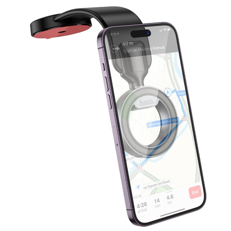 hoco H71 Totem Car Center Console Ring Magnetic Phone Holder - Black Grey
