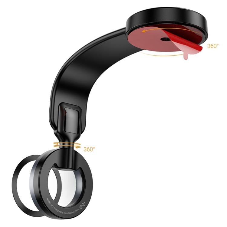 hoco H71 Totem Car Center Console Ring Magnetic Phone Holder - Black Grey