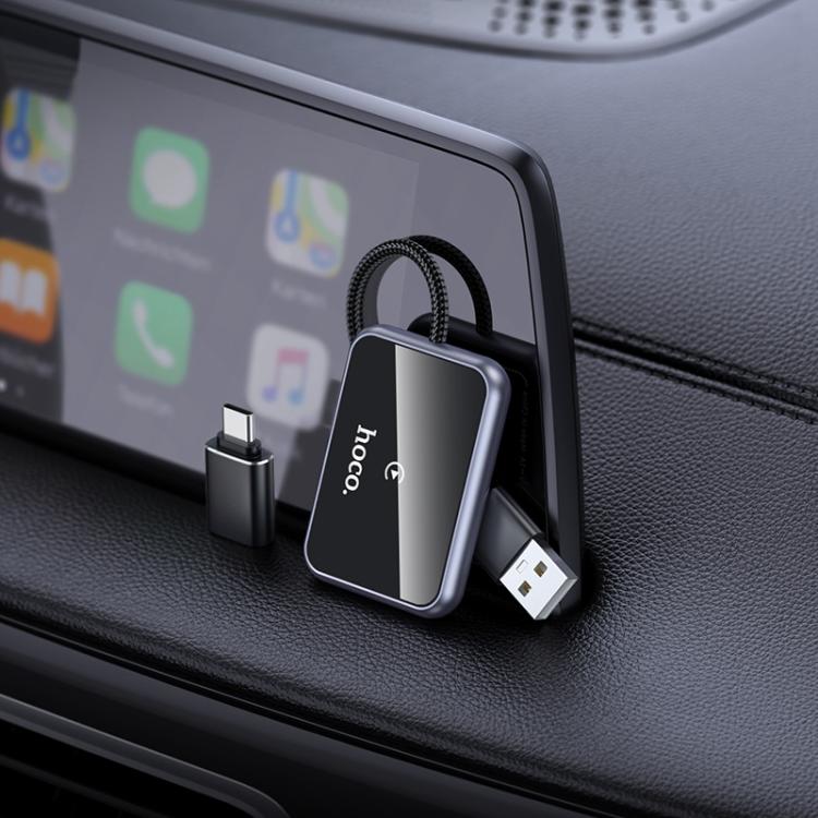 hoco HU1 Way Car Wireless CarPlay Adapter - Grey
