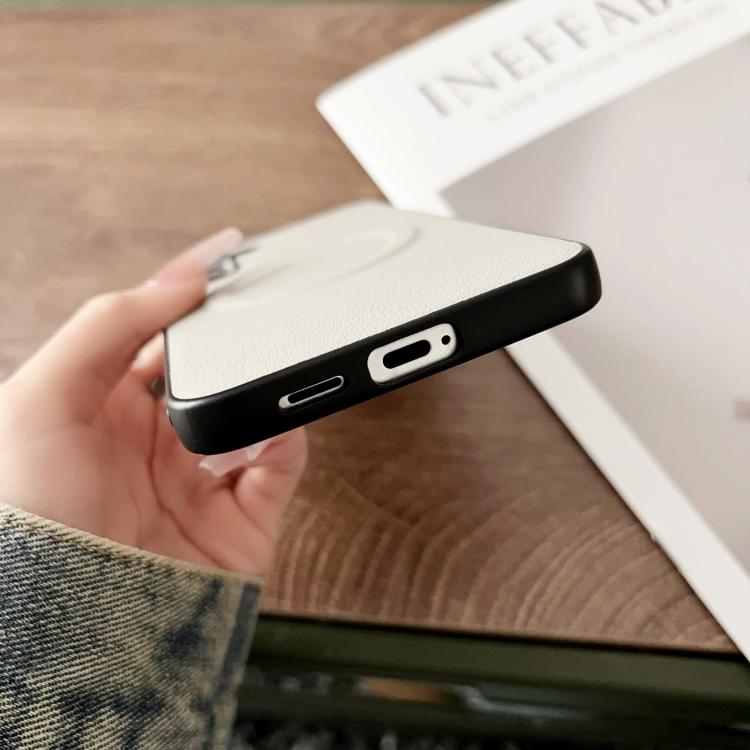 For Samsung Galaxy S25+ 5G Magsafe Magnetic Plain Leather Phone Case