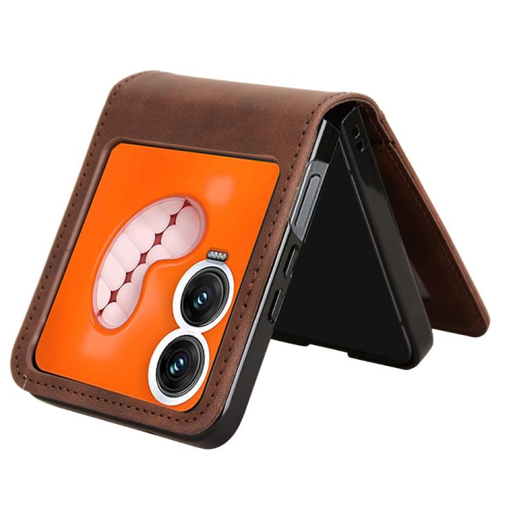 For Infinix Zero Flip Skin-feeling Half-split Card Slot Folding Phone Case
