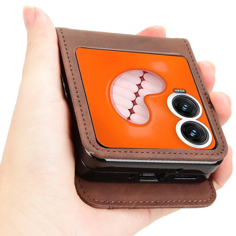 For Infinix Zero Flip Skin-feeling Half-split Card Slot Folding Phone Case