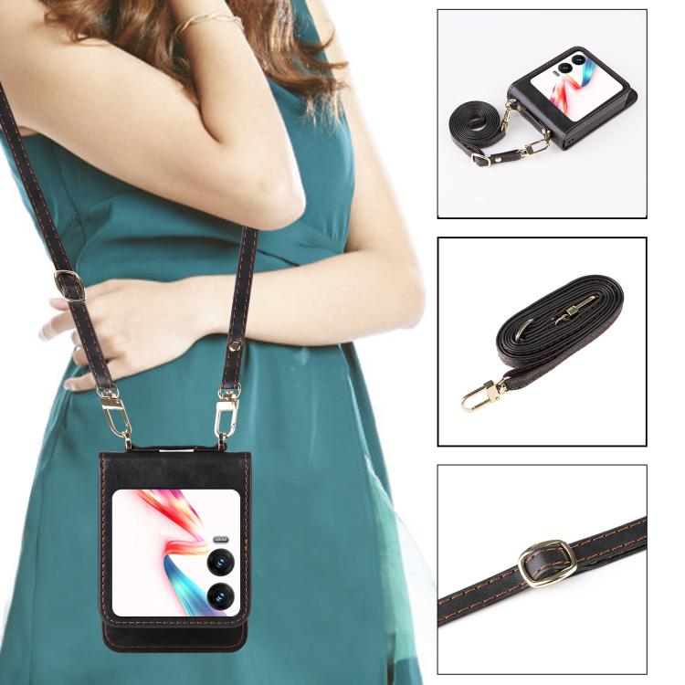 For Infinix Zero Flip Crossbody Card Bag PU Folding Phone Case
