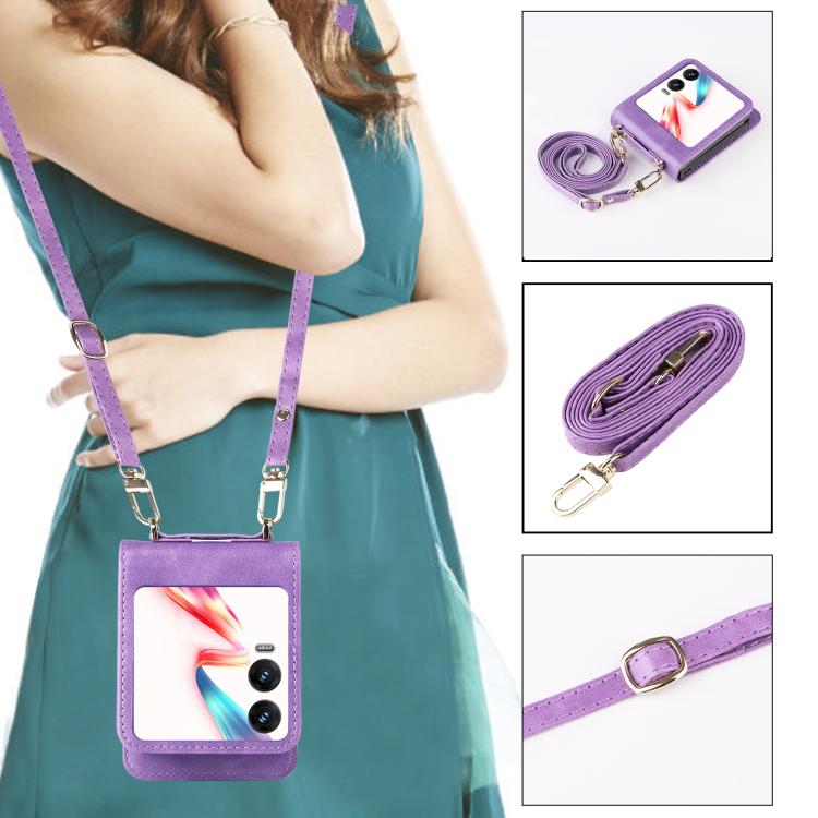 For Infinix Zero Flip Crossbody Card Bag PU Folding Phone Case