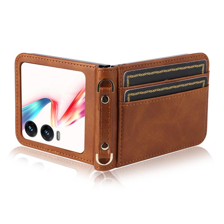For Infinix Zero Flip Crossbody Card Bag PU Folding Phone Case