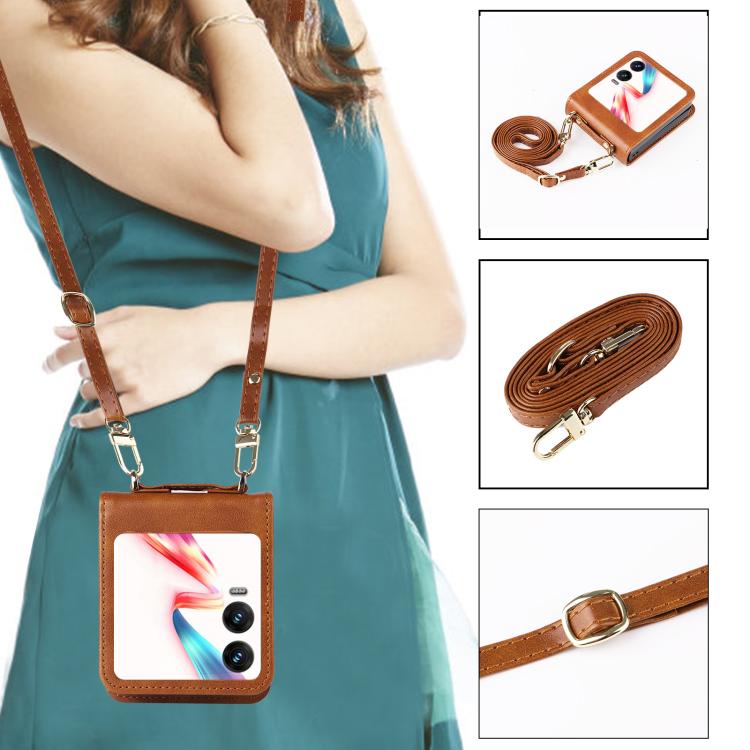 For Infinix Zero Flip Crossbody Card Bag PU Folding Phone Case