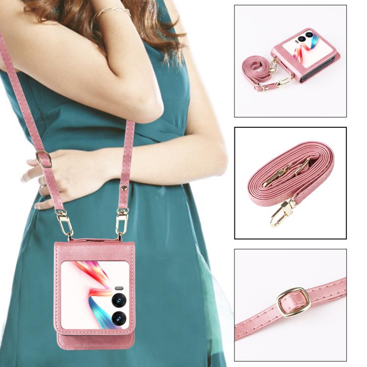 For Infinix Zero Flip Crossbody Card Bag PU Folding Phone Case