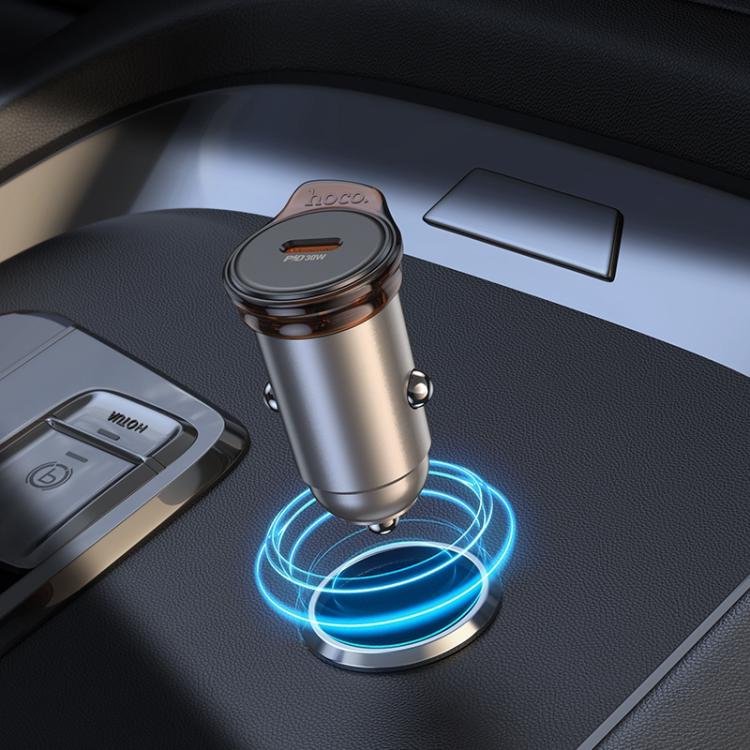 hoco NZ16 Rigorous PD 30W USB-C / Type-C Single Port Car Charger - Grey