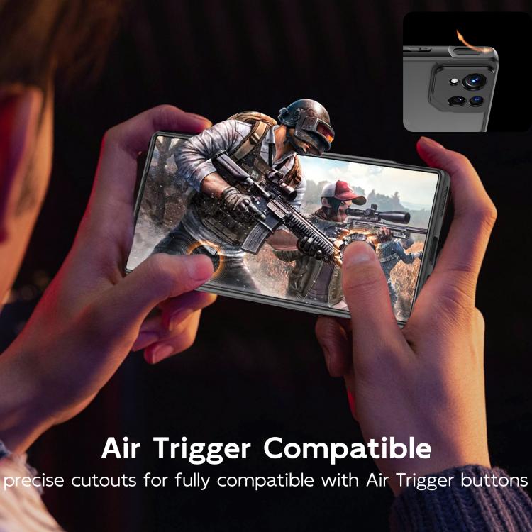 For Asus ROG Phone 8 Rotating Ring Holder TPU Hybrid PC Phone Case - Matte Black