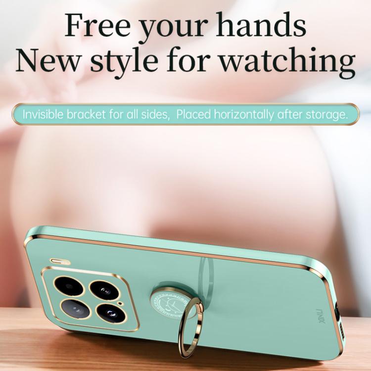 For Xiaomi 15 XINLI Straight Edge 6D Electroplate TPU Phone Case with Ring Holder