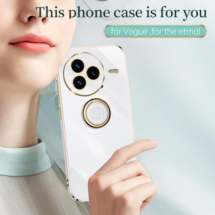 For Xiaomi Civi 5 Pro XINLI Straight Edge 6D Electroplate TPU Phone Case with Ring Holder