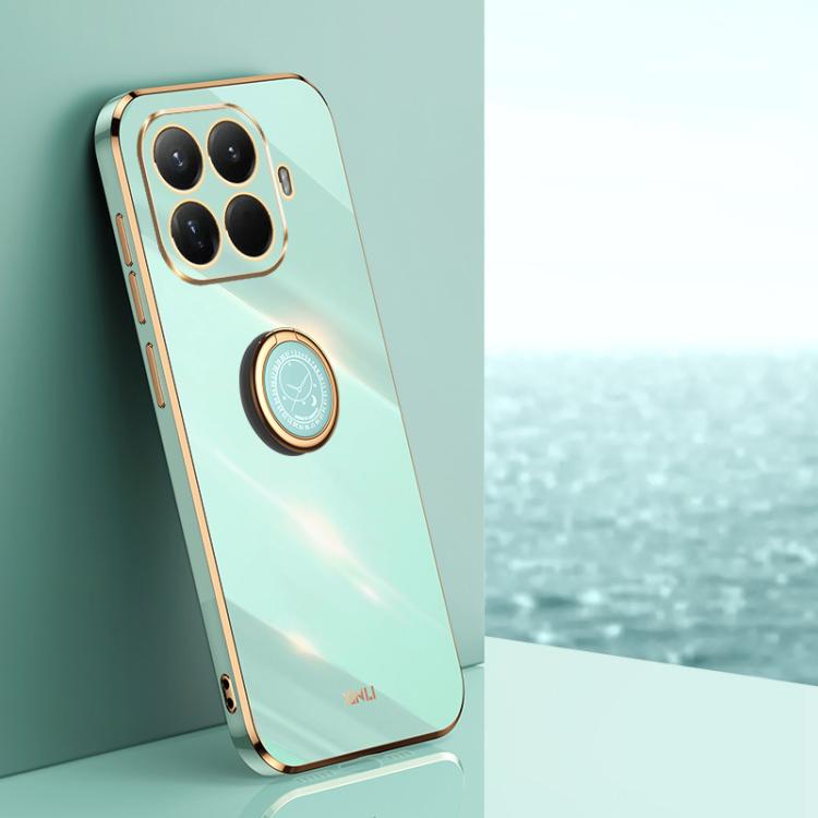 For Xiaomi 15T Pro 5G XINLI Straight Edge 6D Electroplate TPU Phone Case with Ring Holder