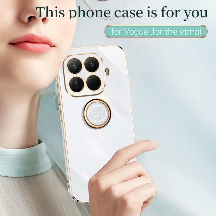For Xiaomi 15T Pro 5G XINLI Straight Edge 6D Electroplate TPU Phone Case with Ring Holder