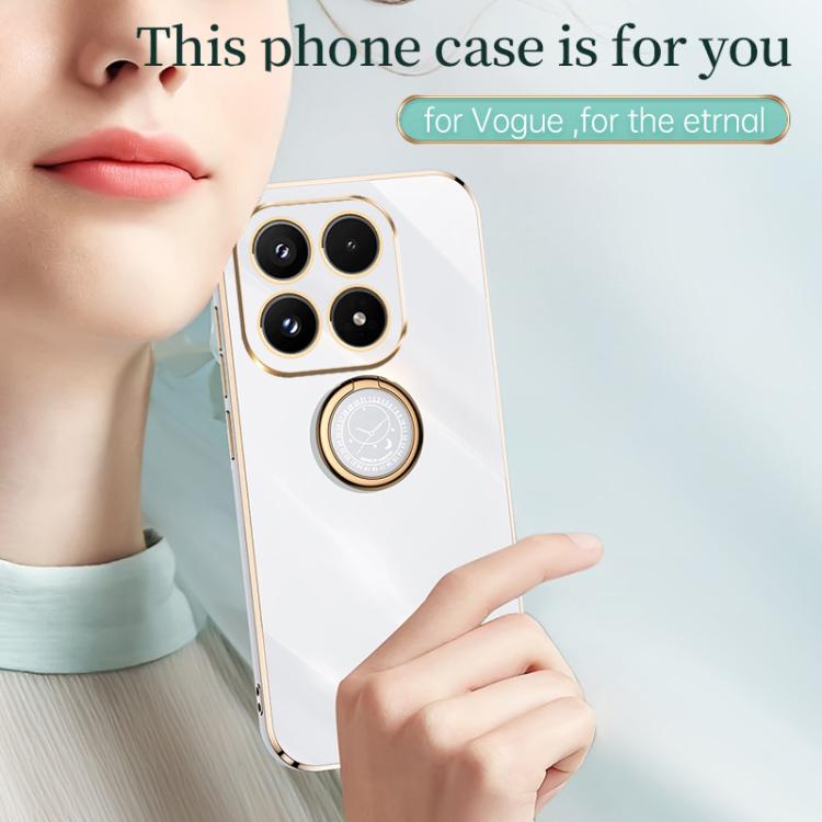 For Xiaomi 17 XINLI Straight Edge 6D Electroplate TPU Phone Case with Ring Holder